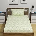 Amazon Brand – Umi 144 TC 100% Cotton Printed Single Bedsheet Set with One Pillow Case | Twin Sheet Set|Breathable and Skin Friendly| Oeko-Tex Certified |(60x90 Inches, Bless Green)