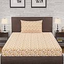 Amazon Brand – Umi 144 TC 100% Cotton Printed Single Bedsheet Set with One Pillow Case | Twin Sheet Set|Breathable and Skin Friendly| Oeko-Tex Certified 60x90 Inches, Nature's Treasure - Brown