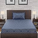 Amazon Brand – Umi 144 TC 100% Cotton Printed Single Bedsheet Set with One Pillow Case | Twin Sheet Set|Breathable and Skin Friendly| Oeko-Tex Certified 60x90 Inches, Chain Reaction - Blue