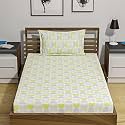Amazon Brand – Umi 144 TC 100% Cotton Printed Single Bedsheet Set with One Pillow Case | Twin Sheet Set|Breathable and Skin Friendly| Oeko-Tex Certified | (60x90 Inches, Yellow)
