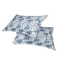 Amazon Brand – Umi 144 TC 100% Cotton Printed Pillow Case | Pack of 2 | Breathable and Skin Friendly| Oeko-Tex Certified | Meadow - Blue