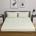 Amazon Brand – Umi 144 TC 100% Cotton Printed Double Bedsheet Set with Two Pillow Case | Queen Sheet Set|Breathable and Skin Friendly| Oeko-Tex Certified | (90x100 Inches, Abstract Green)