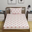 Amazon Brand – Umi 144 TC 100% Cotton Printed Single Bedsheet Set with One Pillow Case | Twin Sheet Set|Breathable and Skin Friendly| Oeko-Tex Certified | (60x90 Inches, Peach)