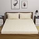 UmI. 144 Tc 100% Cotton Printed Double Bedsheet Set With Two Pillow Case | King Sheet Set|Breathable And Skin Friendly| Oeko-Tex Certified | (108X108 Inches, Niers Yellow)