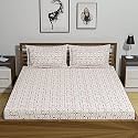 Amazon Brand - Umi 144 TC 100% Cotton Printed Double Bedsheet Set with Two Pillow Case | Queen Sheet Set|Breathable and Skin Friendly| Oeko-Tex Certified | (90x100 Inches, Pink)