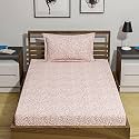Amazon Brand - Umi 144 Tc 100% Cotton Printed Single Bedsheet Set With One Pillow Case | Twin Sheet Set|Breathable And Skin Friendly| Oeko-Tex Certified | (60X90 Inches, Niers Pink)