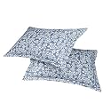Amazon Brand – Umi 144 TC 100% Cotton Printed Pillow Case | Pack of 2 | Breathable and Skin Friendly| Oeko-Tex Certified | Floral Stencil - Blue
