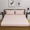 UmI. 144 Tc 100% Cotton Printed Double Bedsheet Set With Two Pillow Case | Queen Sheet Set|Breathable And Skin Friendly| Oeko-Tex Certified | (90X100 Inches, Niers Pink)