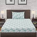 Amazon Brand – Umi 144 TC 100% Cotton Printed Single Bedsheet Set with One Pillow Case | Twin Sheet Set|Breathable and Skin Friendly| Oeko-Tex Certified 60x90 Inches, Meadow - Green