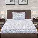 Amazon Brand – Umi 144 TC 100% Cotton Printed Single Bedsheet Set with One Pillow Case | Twin Sheet Set|Breathable and Skin Friendly| Oeko-Tex Certified 60x90 Inches, Nature's Treasure - Blue