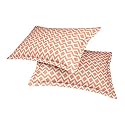 Amazon Brand – Umi 144 TC 100% Cotton Printed Pillow Case | Pack of 2 | Breathable and Skin Friendly| Oeko-Tex Certified | Brick Magnet - Red