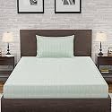 Amazon Brand – Umi 144 TC 100% Cotton Printed Single Bedsheet Set with One Pillow Case | Twin Sheet Set|Breathable and Skin Friendly| Oeko-Tex Certified 60x90 Inches, Geometric Zig - Green