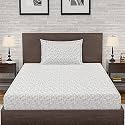 Amazon Brand – Umi 144 TC 100% Cotton Printed Single Bedsheet Set with One Pillow Case | Twin Sheet Set|Breathable and Skin Friendly| Oeko-Tex Certified 60x90 Inches, Landscape Glitch - Natural