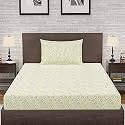Amazon Brand – Umi 144 TC 100% Cotton Printed Single Bedsheet Set with One Pillow Case | Twin Sheet Set|Breathable and Skin Friendly| Oeko-Tex Certified 60x90 Inches, Divine Arch - Green