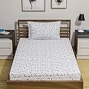 Amazon Brand – Umi 144 TC 100% Cotton Printed Single Bedsheet Set with One Pillow Case | Twin Sheet Set|Breathable and Skin Friendly| Oeko-Tex Certified | (60x90 Inches, Purple)