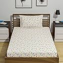 UmI. 144 Tc 100% Cotton Printed Single Bedsheet Set With One Pillow Case | Twin Sheet Set|Breathable And Skin Friendly| Oeko-Tex Certified |(60X90 Inches, Yellow)