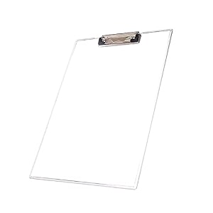 amazon brand  umi transparent clipboard exam pad plastic paper board writing pad for students and office use