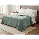 Amazon Brand - Umi Sherpa Blanket for Winter King Size 500GSM, Ultra Super Soft Luxury Sherpa Fleece for Heavy Winter, Mid Winter &amp; AC Room (88X90 Inches, Aqua &amp; White)