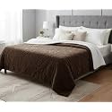 Amazon Brand - Umi Fleece Printed Sherpa Blanket for Winter King Size 600GSM, Ultra Super Soft Fleece for Heavy Winter, Mid Winter &amp; AC Room (88X90 Inches, Coffee)