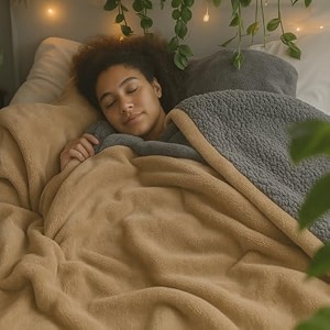 amazon brand - umi fleece sherpa blanket for winter king size 500gsm ultra super soft fleece for heavy winter mid winter amp ac room 88x90 inches beige amp grey