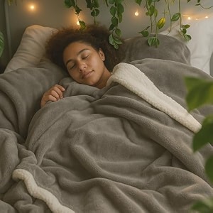 amazon brand - umi fleece sherpa blanket for winter double size 500gsm ultra super soft heavy winter quilt razai for comfort amp warmth 88x90 inches grey amp white