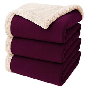 amazon brand - umi fleece sherpa blanket for winter king size 500gsm ultra super soft fleece for heavy winter mid winter amp ac room 88x90 inches aqua amp white