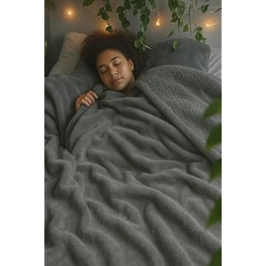 amazon brand - umi fleece sherpa blanket for winter single bed 500gsm ultra super soft comfort amp luxury flannel for heavy winter mid winter amp ac room 60x90 inches grey amp grey