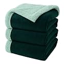 Amazon Brand - Umi Fleece Sherpa Blanket for Winter King Size 500GSM, Ultra Super Soft Luxury Fleece for Heavy Winter, Mid Winter &amp; AC Room (88X90 Inches, Navy Green &amp; White)