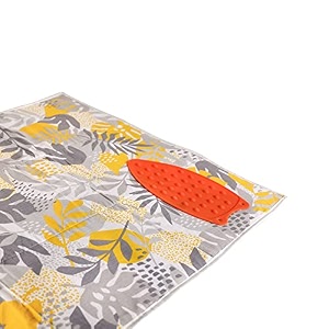 amazon brand - umi promat iron mat for ironing clothesheat resistant ironing mat for bed with attached silicon iron pad foldable amp washable size- 120x70cm floral