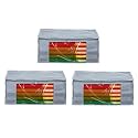 Amazon Brand - Umi. Non-Woven Plain Saree Cover/Cloth Storage/Organizer with Transparent Window (Pack of 3, Grey)