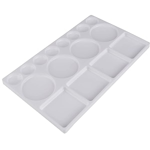 amazon brand  umi plastic artist painting palette for oil painting acrylic painting diy craft professional art painting 16 well rectangle painting palette