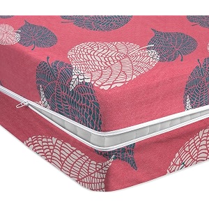 amazon brand - umi premium cotton 220tc 72 x 36 x 8 single size super soft mattress cover protector with zipchainprovides all around protection - 1 pc multicolor pink amp grey 72 x 36 x 8