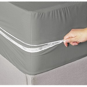 amazon brand - umi premium cotton 220tc 72 x 48 x 8 diwan size mattress cover protector with zipchainprovides all around protection - 1 pc multicolor grey 72 x 48 x 8