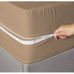 amazon brand - umi premium cotton 220tc 72 x 48 x 8 luxury diwan size mattress cover protector with zipchainprovides all around protection - 1 pc multicolor beige 72 x 48 x 8