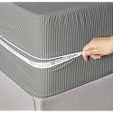 Amazon Brand - Umi Premium Cotton 220TC 78 x 60 x 8 Double Size Mattress Cover Protector with Zip/Chain|Provides All Around Protection - 1 pc Multicolor (Grey, 78 x 60 x 8)