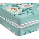 Amazon Brand - Umi Premium Cotton 220TC 72 x 36 x 8 Single Size Super Soft Mattress Cover Protector with Zip/Chain|Provides All Around Protection - 1 pc Multicolor (Light Green, 72 x 36 x 8)