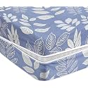 Amazon Brand - Umi Premium Cotton 220TC 78 x 72 x 8 King Size Super Soft Double Bed Mattress Cover Protector with Zip/Chain|Provides All Around Protection - 1 pc Multicolor (Aqua & White 78 x 72 x 8)