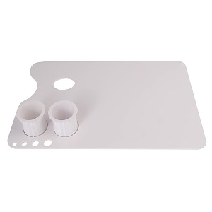amazon brand - umi rectangle shaped painting palette with 2 dippers