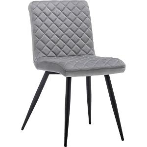 amazon brand - umi retro-designed upholstered chair and black powder-coated metal legs in light grey