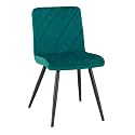 Amazon Brand - Umi Retro-Designed Upholstered Chair and Black Powder-Coated Metal Legs in Teal Blue