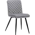 Amazon Brand - Umi Retro-Designed Upholstered Chair and Black Powder-Coated Metal Legs in Light Grey