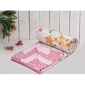 amazon brand - umi super soft brushed microfiber cotton 3 layer breathable single dohar lightweight summer blanket dohar 57x87inches 144x220cm flannel dohar throws for bed