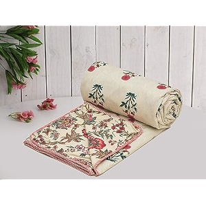 amazon brand - umi super soft brushed microfiber cotton 3 layer breathable single dohar lightweight summer blanket dohar 57x87inches 144x220cm flannel dohar throws for bed