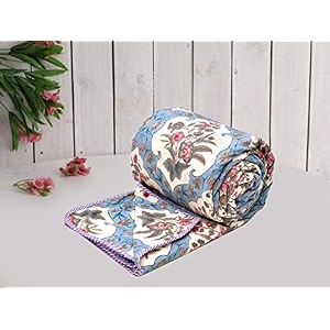 amazon brand - umi super soft brushed microfiber cotton 3 layer breathable single dohar 57x87inches 144x220cm flannel dohar throws for bed