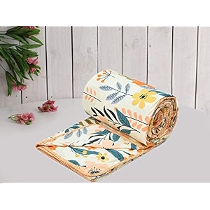 amazon brand - umi super soft brushed microfiber cotton 3 layer breathable single dohar 57x87inches 144x220cm flannel dohar throws for bed