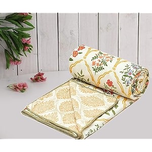 amazon brand - umi super soft brushed microfiber cotton 3 layer breathable single dohar lightweight summer blanket dohar 57x87inches 144x220cm flannel dohar throws for bed