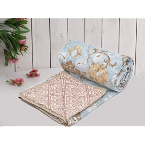 amazon brand - umi super soft brushed microfiber cotton 3 layer breathable single dohar lightweight summer blanket dohar 57x87inches 144x220cm flannel dohar throws for bed