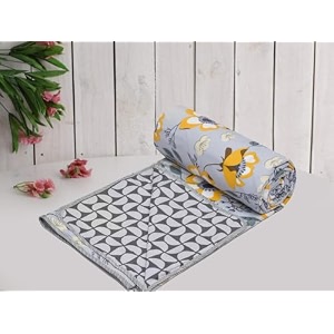 amazon brand - umi super soft brushed microfiber cotton 3 layer breathable single dohar lightweight summer blanket dohar 57x87inches 144x220cm flannel dohar throws for bed orangegrey