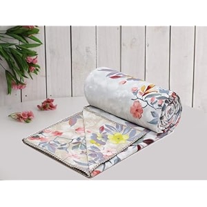 amazon brand - umi super soft brushed microfiber cotton 3 layer breathable single dohar lightweight summer blanket dohar 57x87inches 144x220cm flannel dohar throws for bed