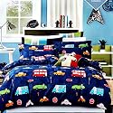 Amazon Brand – Umi Super Soft Brushed Microfiber Cotton Double Quilt Cover Blanket Cover Razai Duvet Cover Comforter Cover for Double Size Duvets with Zip (90"X100"(Inches), Blue)